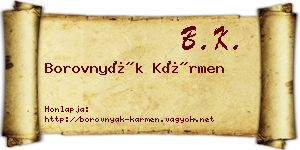 Borovnyák Kármen névjegykártya